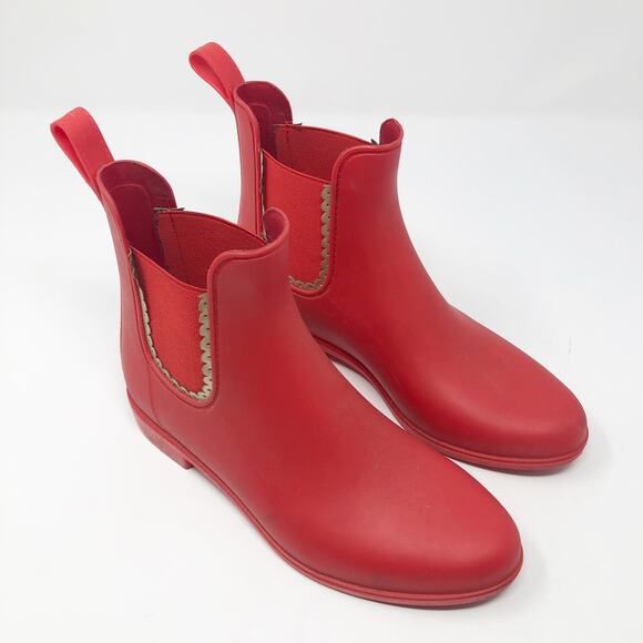 Jack Rogers Sallie Slip-On Red Rain Booties - Picture 1 of 8